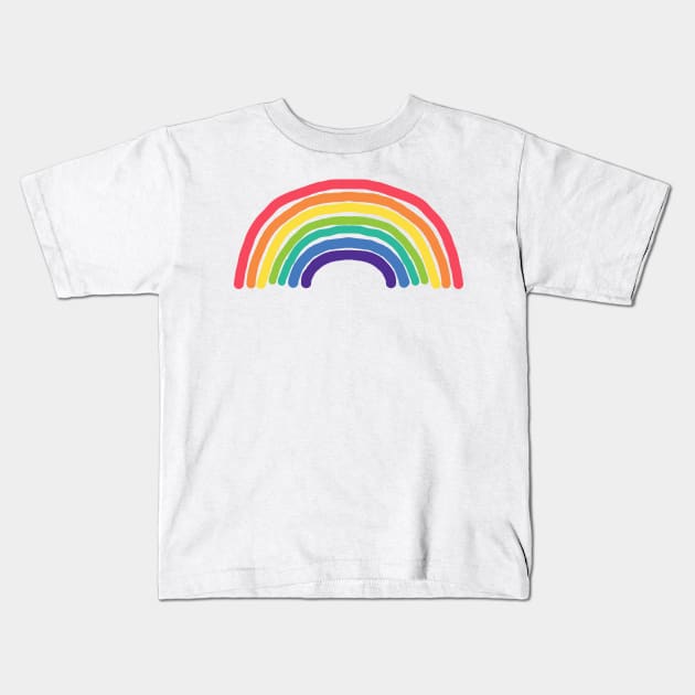 Crayon Rainbow Kids T-Shirt by ellenhenryart